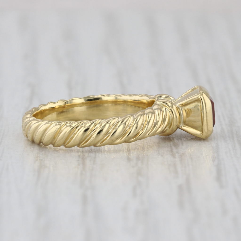 David Yurman 0.60ctw Pink Tourmaline Solitaire Ring 18k Yellow Gold Size 6