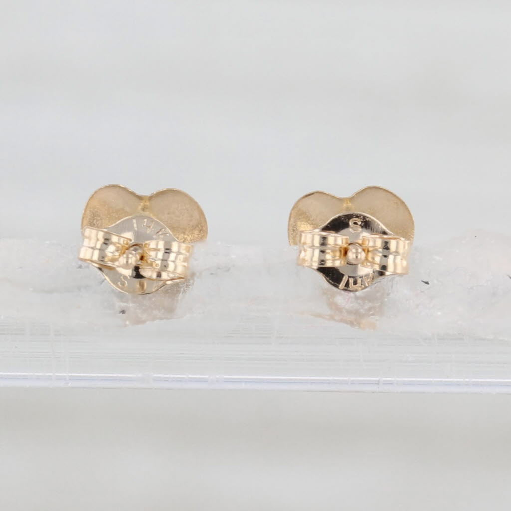 Rayed Heart Stud Earrings 14k Yellow Gold Small Studs