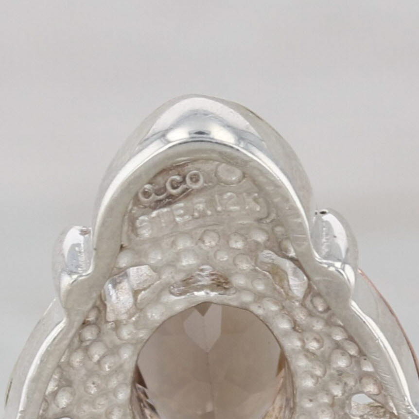 Smoky Quartz Leaf Ring Sterling Silver 12k Gold Coleman Co Black Hills Gold