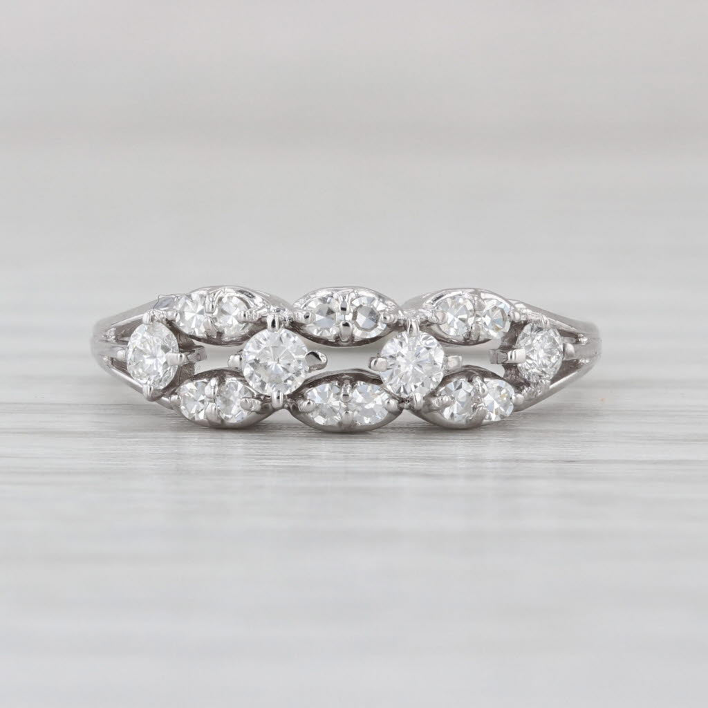 0.31ctw Diamond Ring 18k White Gold Size 6.25 Stackable Bridal Wedding Band