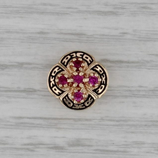 Goldman Kolber 0.20ctw Lab Created Ruby Slide Bracelet Charm 14k Gold Vintage