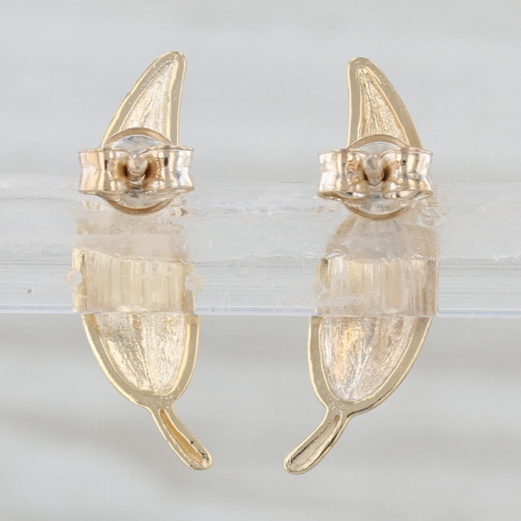 Small Leaf Stud Earrings 18k Yellow Gold
