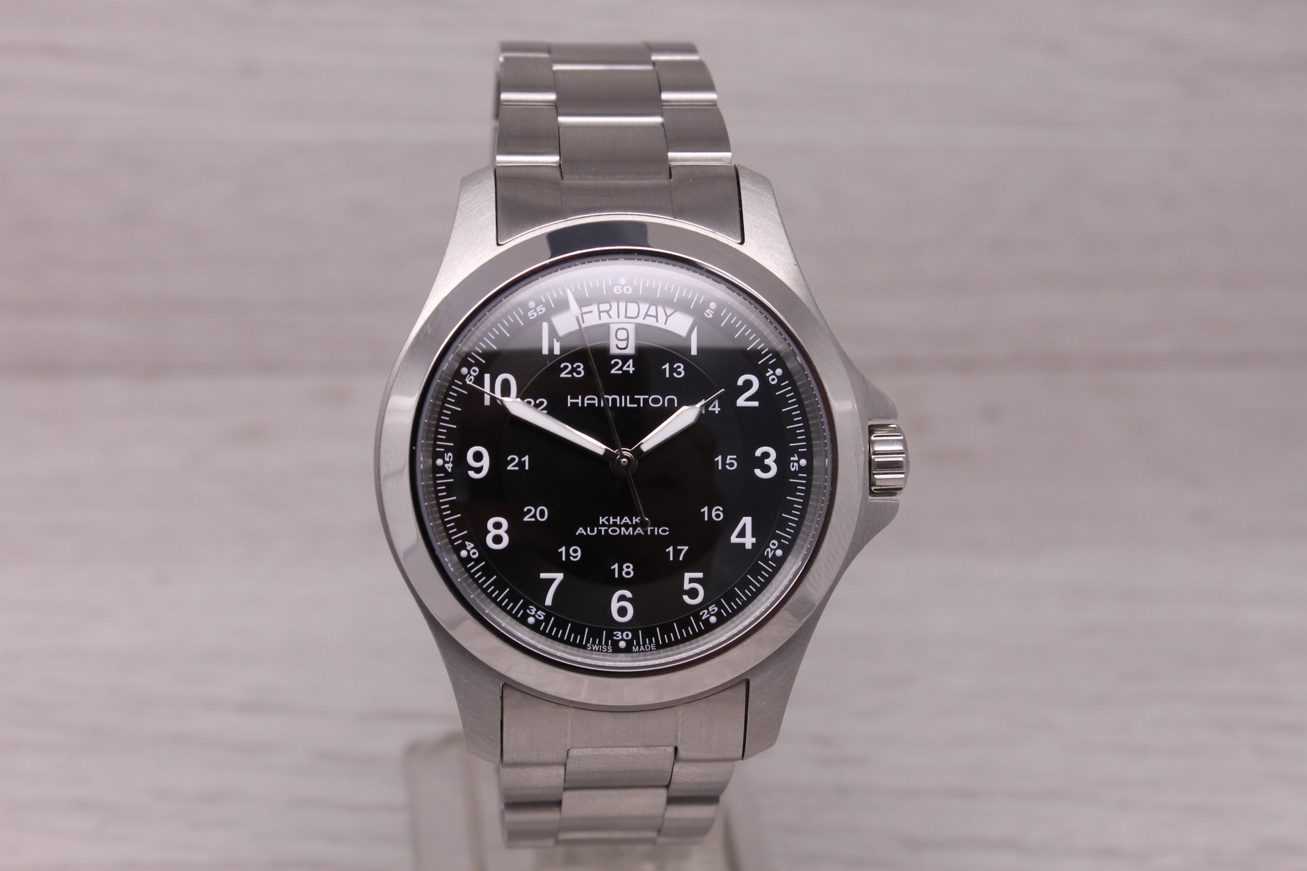 Hamilton Khaki Field King Mens Watch 40mm Steel Swiss Day Date Auto H644550 Box