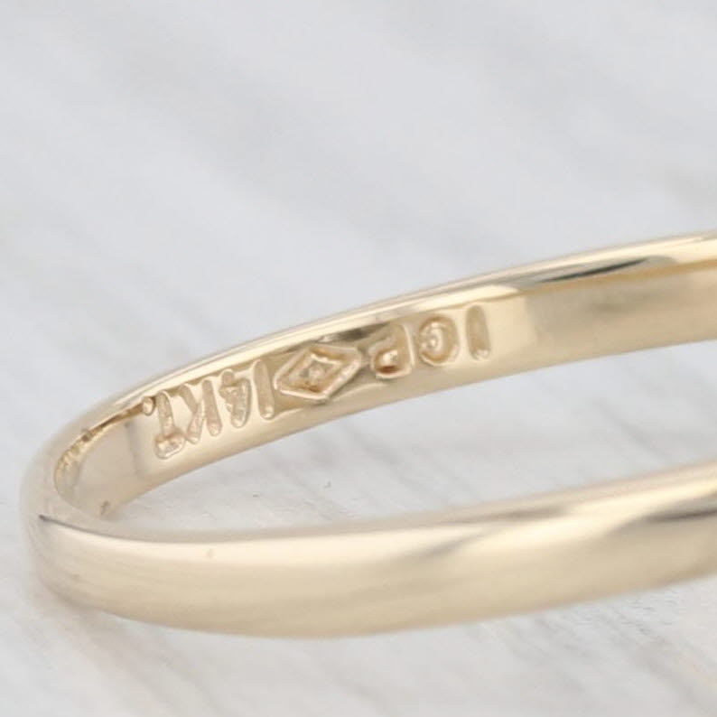 Vintage 0.44ctw Round Diamond Halo Engagement Ring 14k Yellow Gold Size 6.5