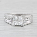 1.05ctw Princess Diamond Engagement Ring 14k White Gold Size 5 Cathedral Band