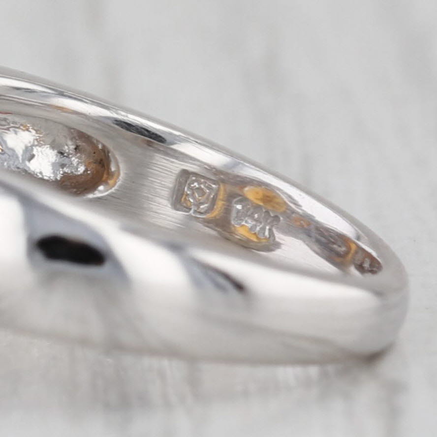 2.83ctw Oval Citrine Diamond Halo Ring 14k White Gold Size 5.25