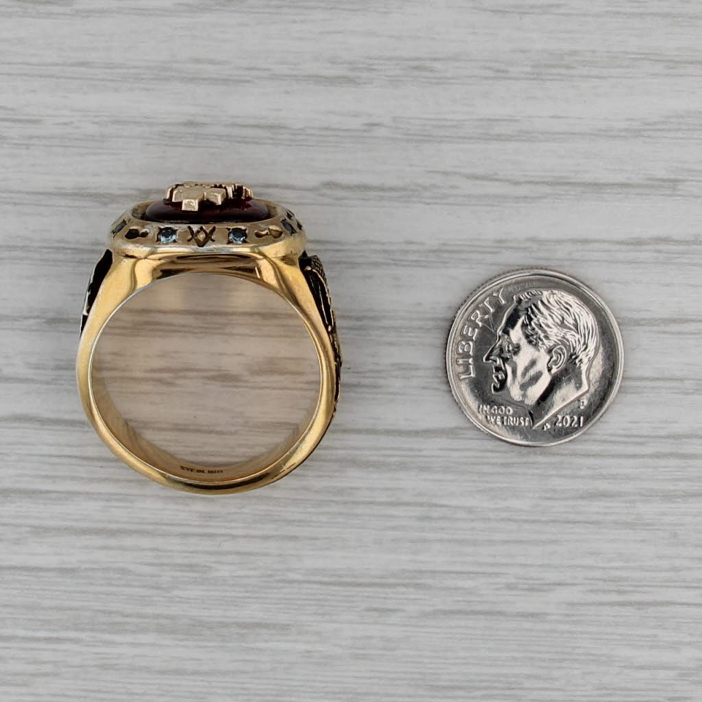 Knights Templar Signet Ring Sterling Silver Masonic Blue Lodge Triple Tau Trowle