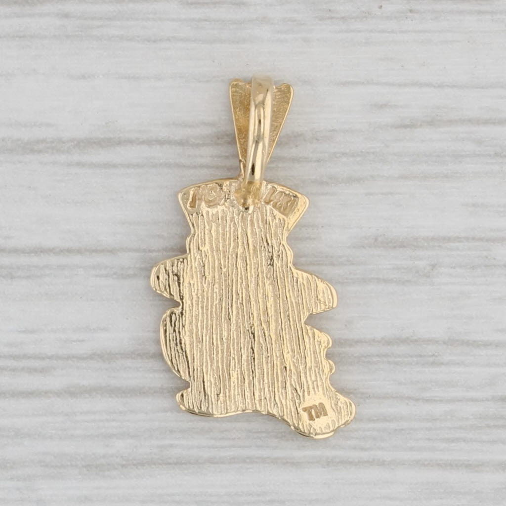 Gray Wake Forest University Demon Deacons Mascot Pendant 14k Yellow Gold