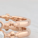 Light Gray 0.74ctw VS2 Diamond Engagement Ring Wedding Band Set 18k Rose Gold Natalie K