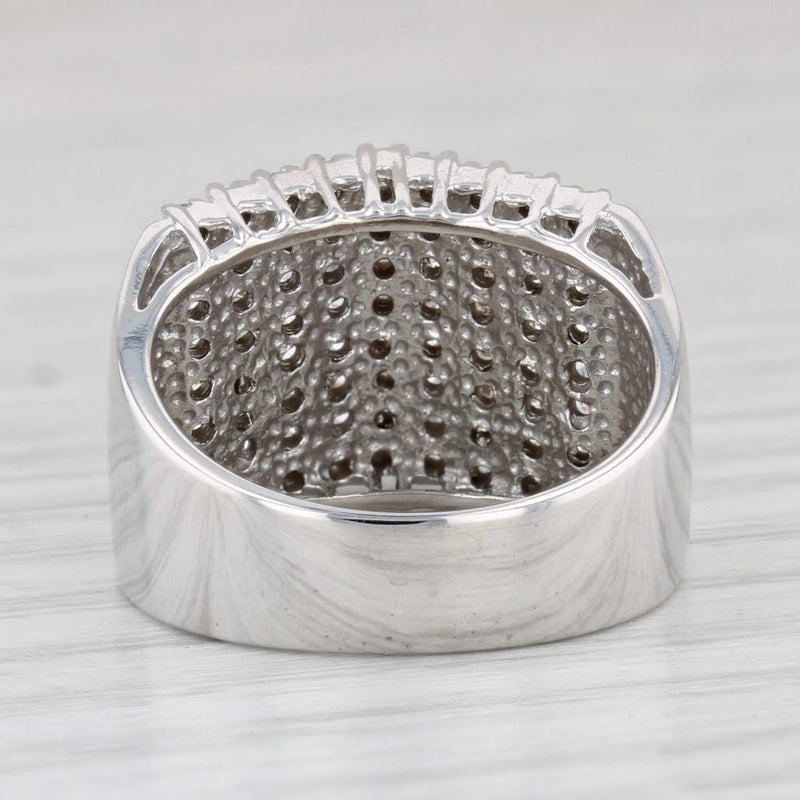 Light Gray 1ctw Diamond Pyramid Tiered Ring 10k White Gold Cocktail Size 7.5