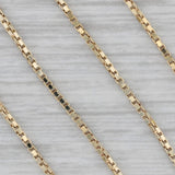 30" Box Chain Necklace 14k Yellow Gold 1mm Italian Long Layering