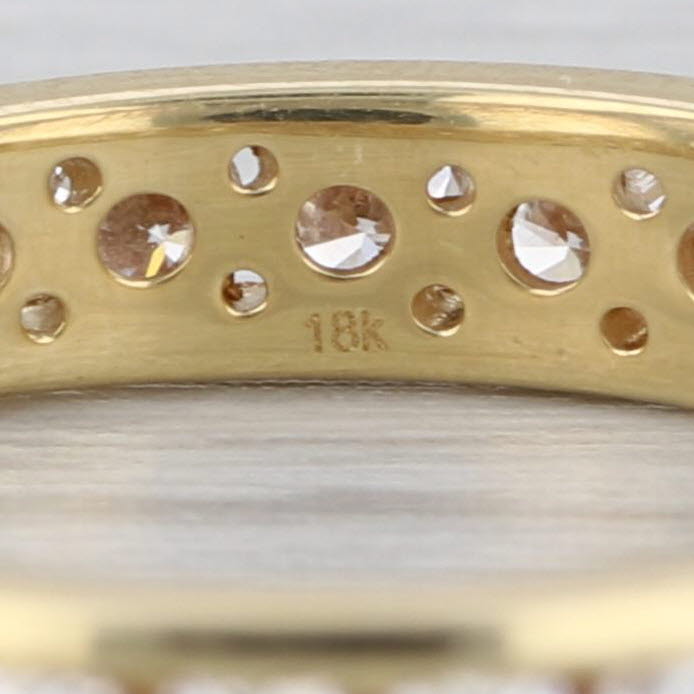 1.05ctw Diamond Eternity Band 18k Yellow Gold Stackable Anniversary Ring Size 8