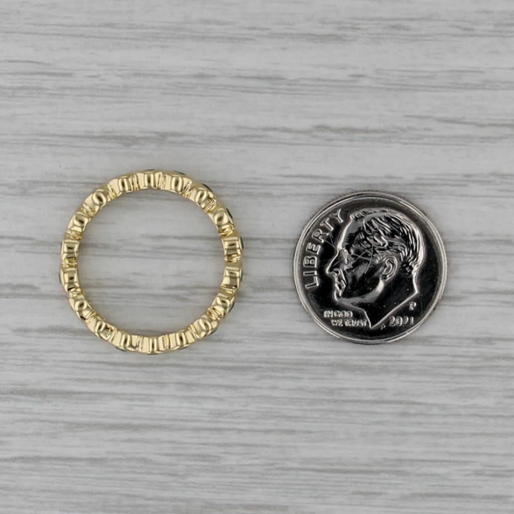 0.50ctw Emerald Eternity Band 18k Yellow Gold Size 6.5 Stackable Wedding Ring