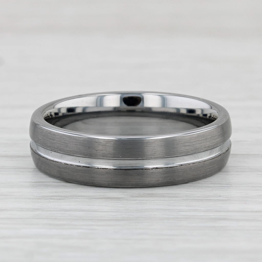 Light Gray Tungsten Men's Wedding Band Size 9.25 Ring