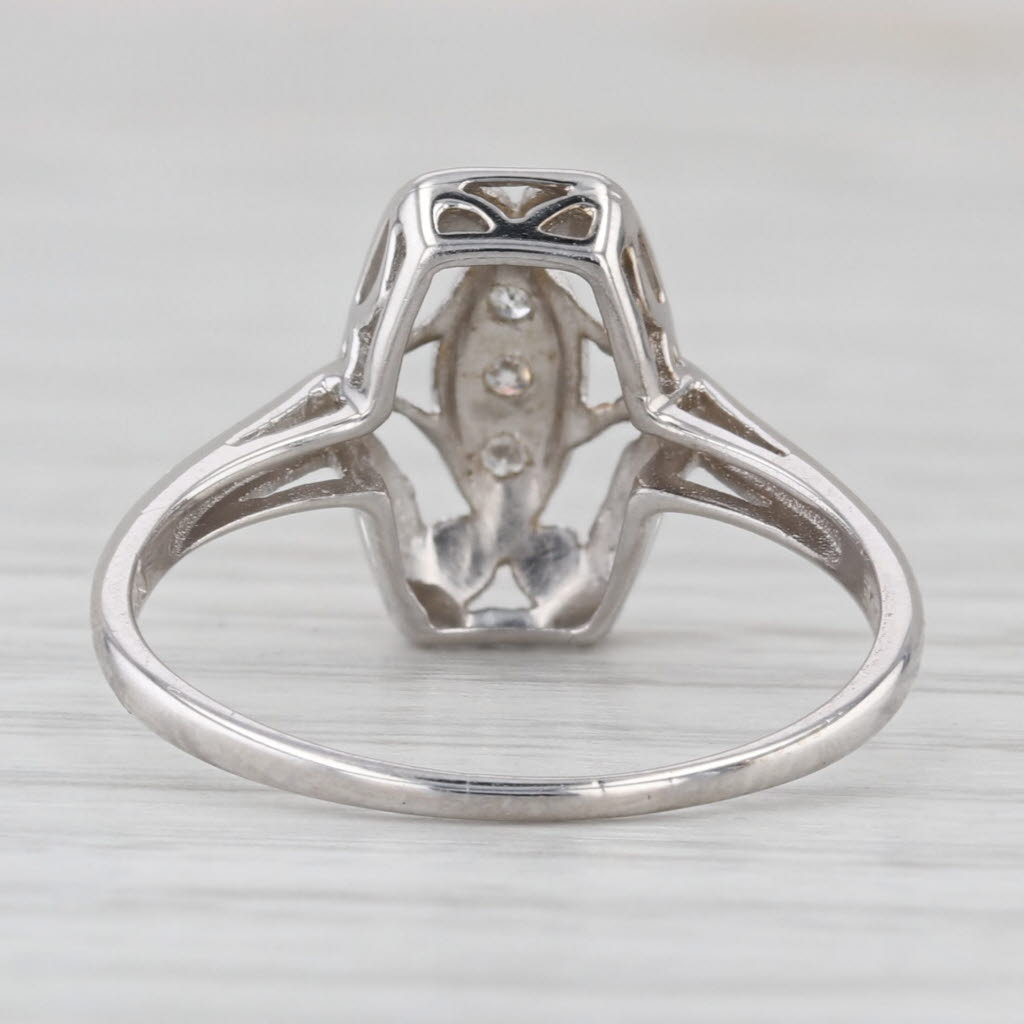 Vintage Diamond Ring 14k White Gold Size 7.5 Blue Ridge