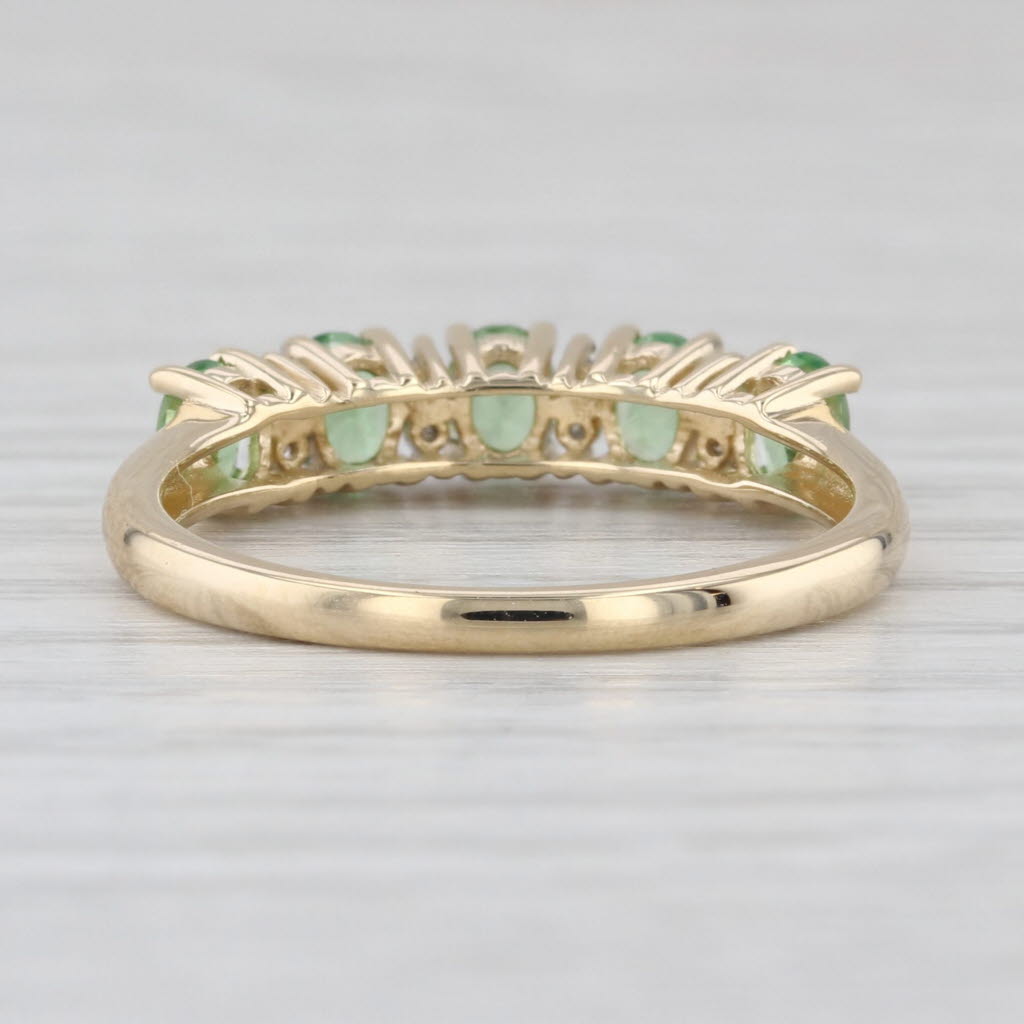 1.14ctw Mint Green Garnet Diamond Ring 14k Yellow Gold Size 8 Stackable