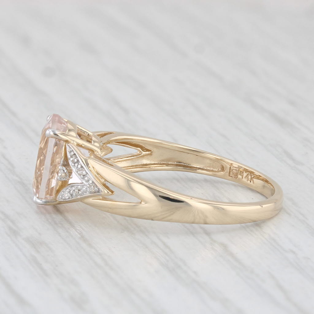 Light Gray 2.57ctw Morganite Diamond Ring 14k Yellow Gold Size 9 Oval Engagement