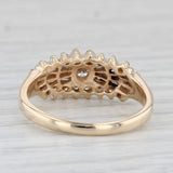 0.81ctw Diamond Cluster Ring 14k Yellow Gold Engagement Size 7.25
