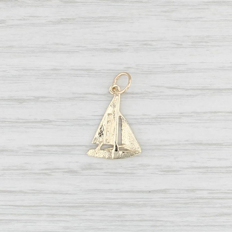 Sailboat Pendant 14k Yellow Gold Nautical Jewelry Small Charm