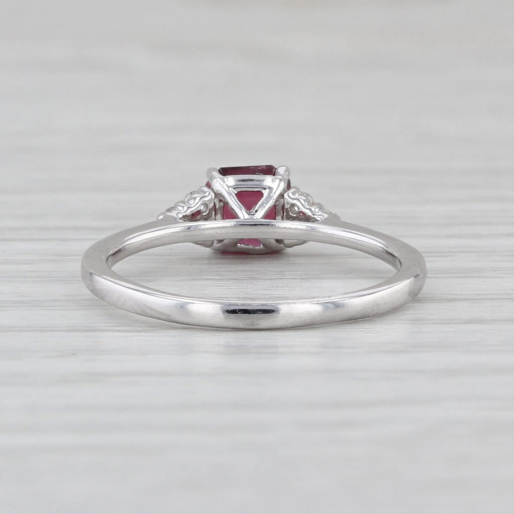 1.04ctw Rhodolite Garnet Diamond Ring 14k White Gold Size 5.75