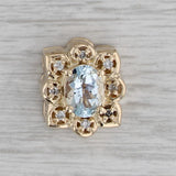 1.32ctw Aquamarine Diamond Slide Bracelet Charm 14k Gold Vintage Richard Klein