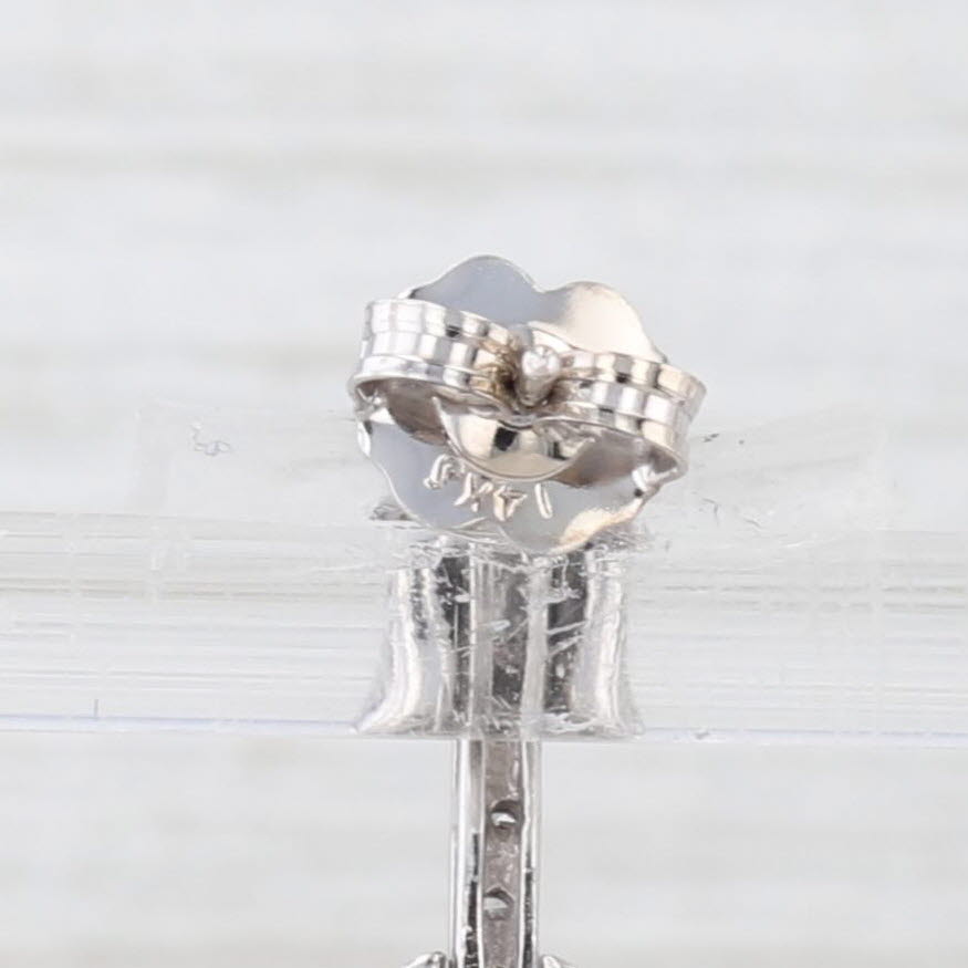 Light Gray Diamond Black Pearl 14k White Gold Dangle Earrings