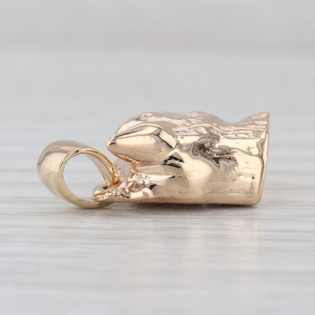 Terrier Schnauzer Pendant 14k Yellow Gold Dog Bust Keepsake