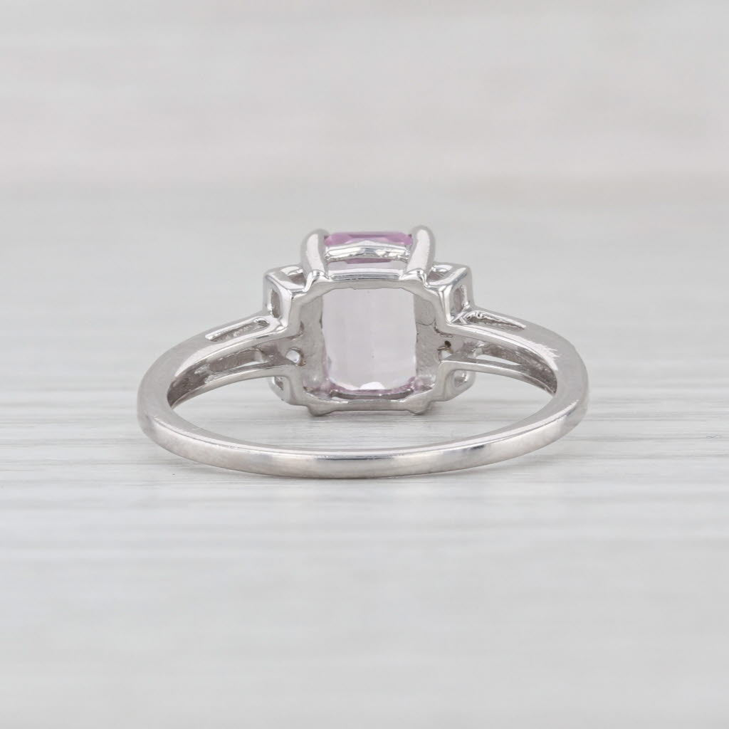 1.87ctw Pink Knuzite Zircon Ring 10k White Gold Size 8.25