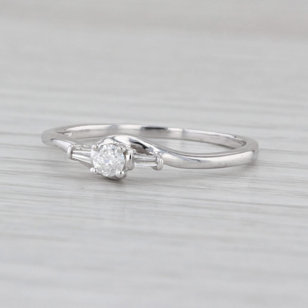 0.14ctw Diamond Bypass Promise Ring 10k White Gold Size 8 Stackable