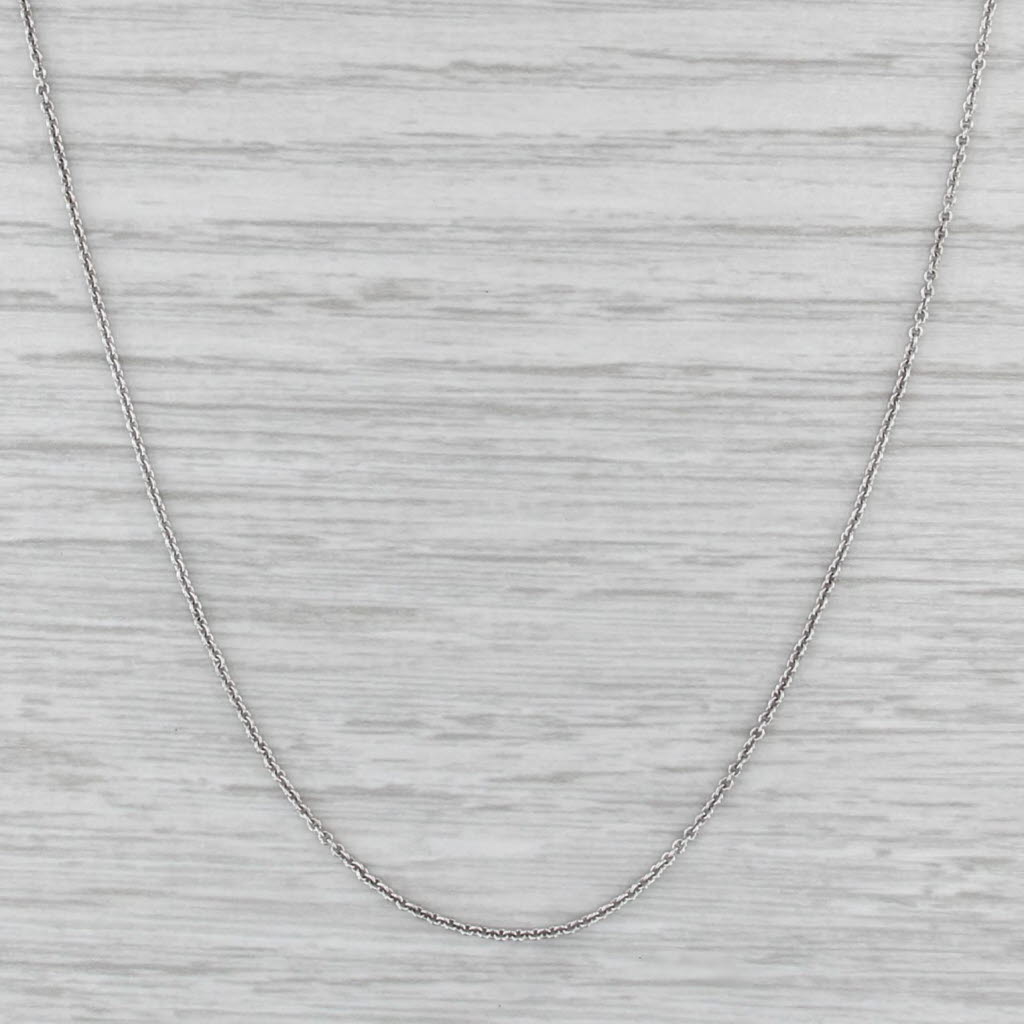 Adjustable Cable Chain Necklace 14k White Gold 16" 18" 1.1mm