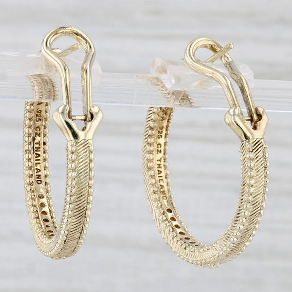 Ripka Inside Out Cubic Zirconia Hoop Earrings Sterling Silver Gold Vermeil