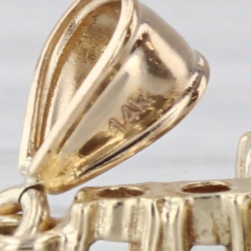 0.50ctw Blue Sapphire Cross Pendant 14k Yellow Gold Small Drop