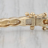 New Diamond Bangle Bracelet 14k Yellow Gold Hinged 6.5" 3.5mm