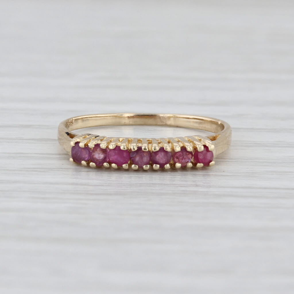 0.35ctw Ruby Stackable Ring 10k Yellow Gold Size 5.5