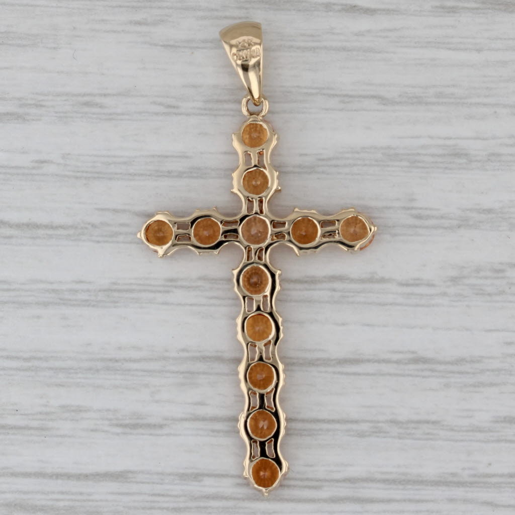 Gray 4ctw Spessartite Orange Garnet Pendant 14k Yellow Gold