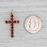 Gray 1.15ctw Red Ruby Cross Pendant 18k Yellow Gold