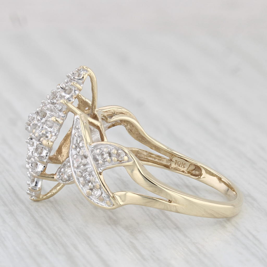 Light Gray 0.20ctw Diamond Cluster Ring 10k Yellow Gold Size 7.25