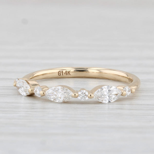 New 0.49ctw Stackable Diamond Ring 14k Yellow Gold Wedding Band Size 6.5
