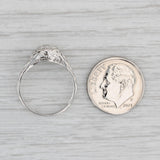 Gray Art Deco Diamond Solitaire Engagement Ring 18k White Gold Filigree Size 6