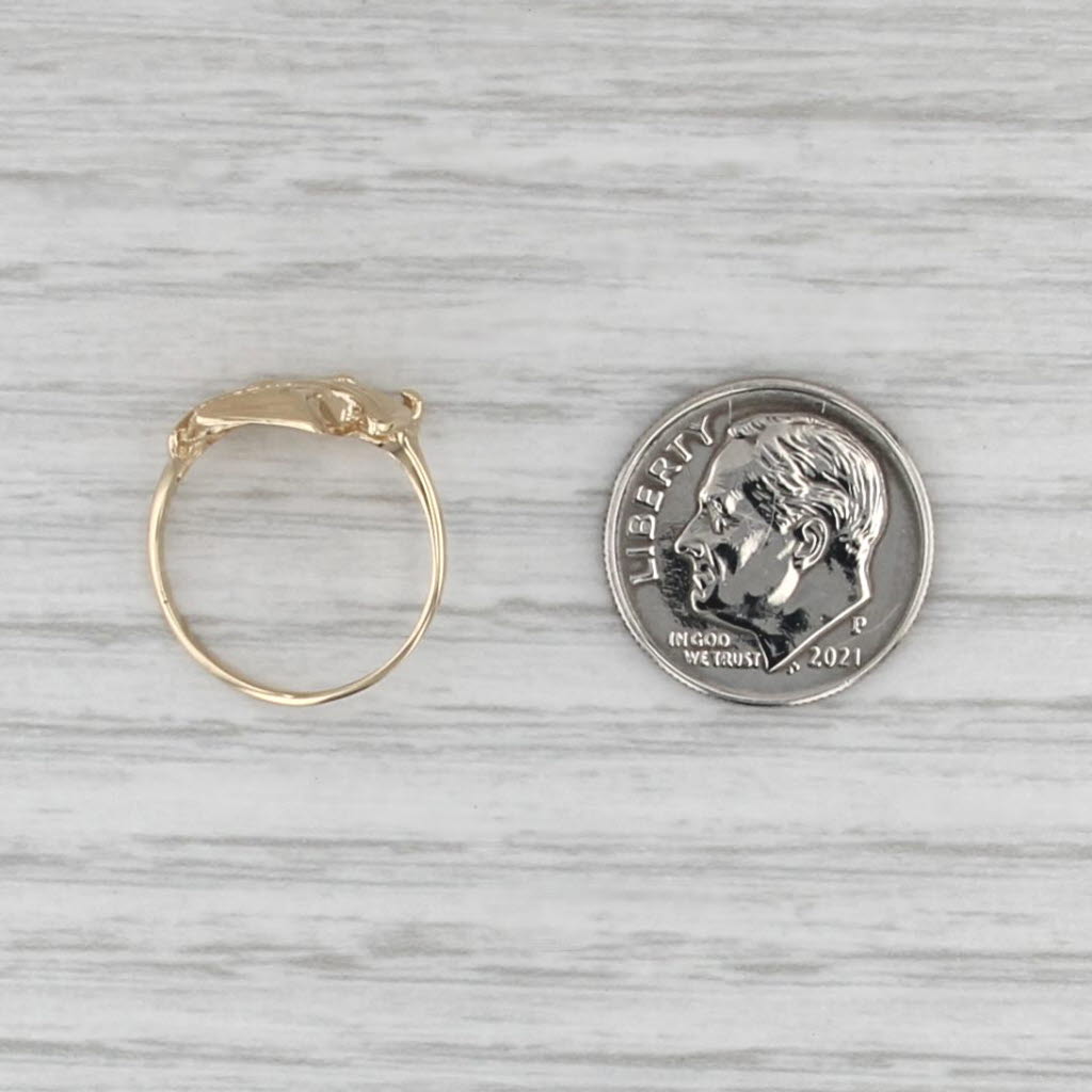 Noah's Ark Ring 10k Yellow Gold Small Size 4 Religious Jewelry