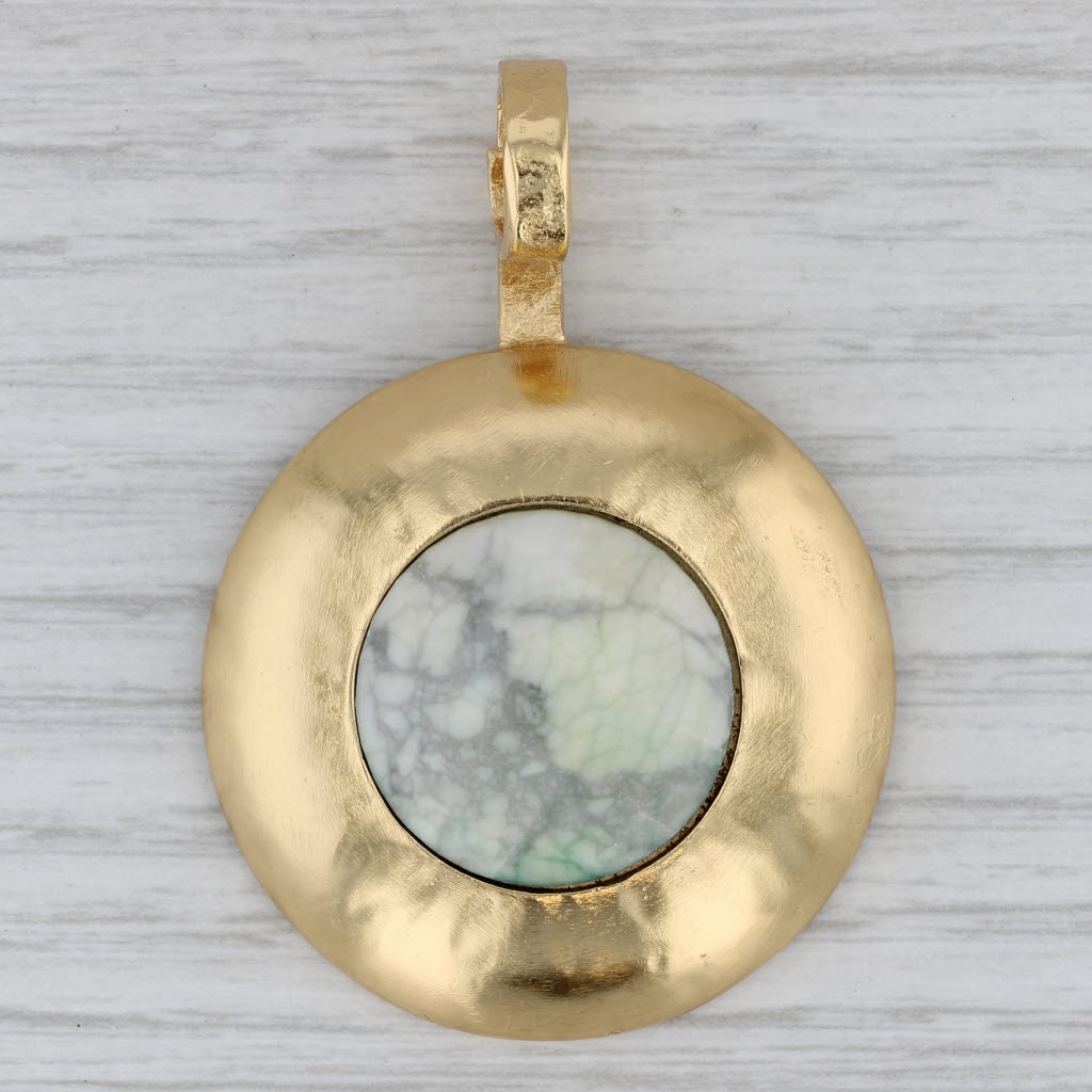 Gray New Stephanie Kantis Quartz Peacock Statement Pendant Medallion Gold Plated