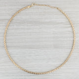 Woven Hollow Rope Chain Necklace 14k Yellow Gold 17-19" Adjustable Milor Italy