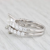1.83ctw Diamond Engagement Ring Wedding Band Bridal Set 18k White Gold GIA
