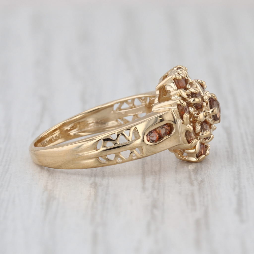 1ctw Brown Andalusite Cluster Ring 14k Yellow Gold Size 7