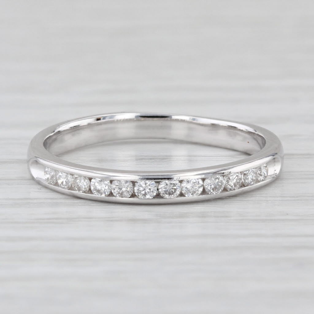 0.24ctw Diamond Wedding Band 10k White Gold Size 7.5 Stackable Anniversary Band