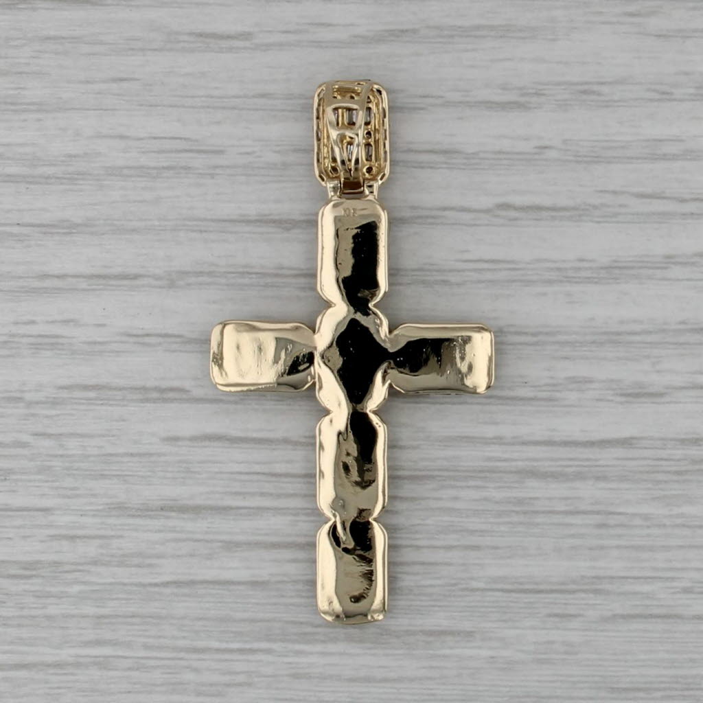 2.32ctw Diamond Cross Pendant 10k Yellow Gold Statement