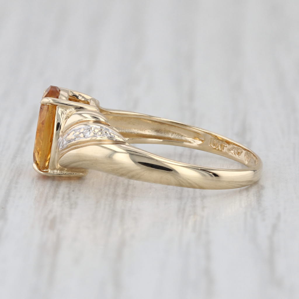 1.58ct Oval Citrine Diamond Ring 10k Yellow Gold Size 6