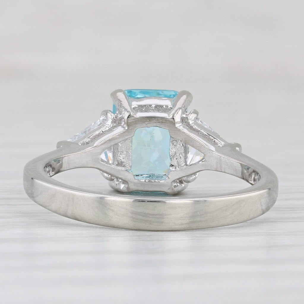 Light Gray 1.85ctw Blue White Cubic Zirconia Ring Sterling Silver Size 6