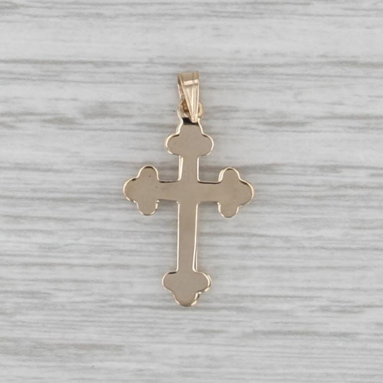 New Diamond Accented Cross Pendant 14k Yellow Gold