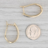 Gray 0.70ctw Diamond J-Hoop Hoop Earrings 14k Yellow Gold Snap Top Pierced